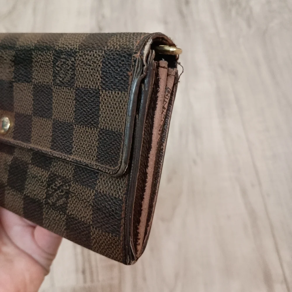 Louis Vuitton Brown Damier Ebene Checkered Wallet